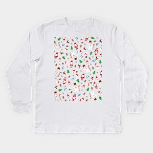 Cute Christmas Pattern Kids Long Sleeve T-Shirt